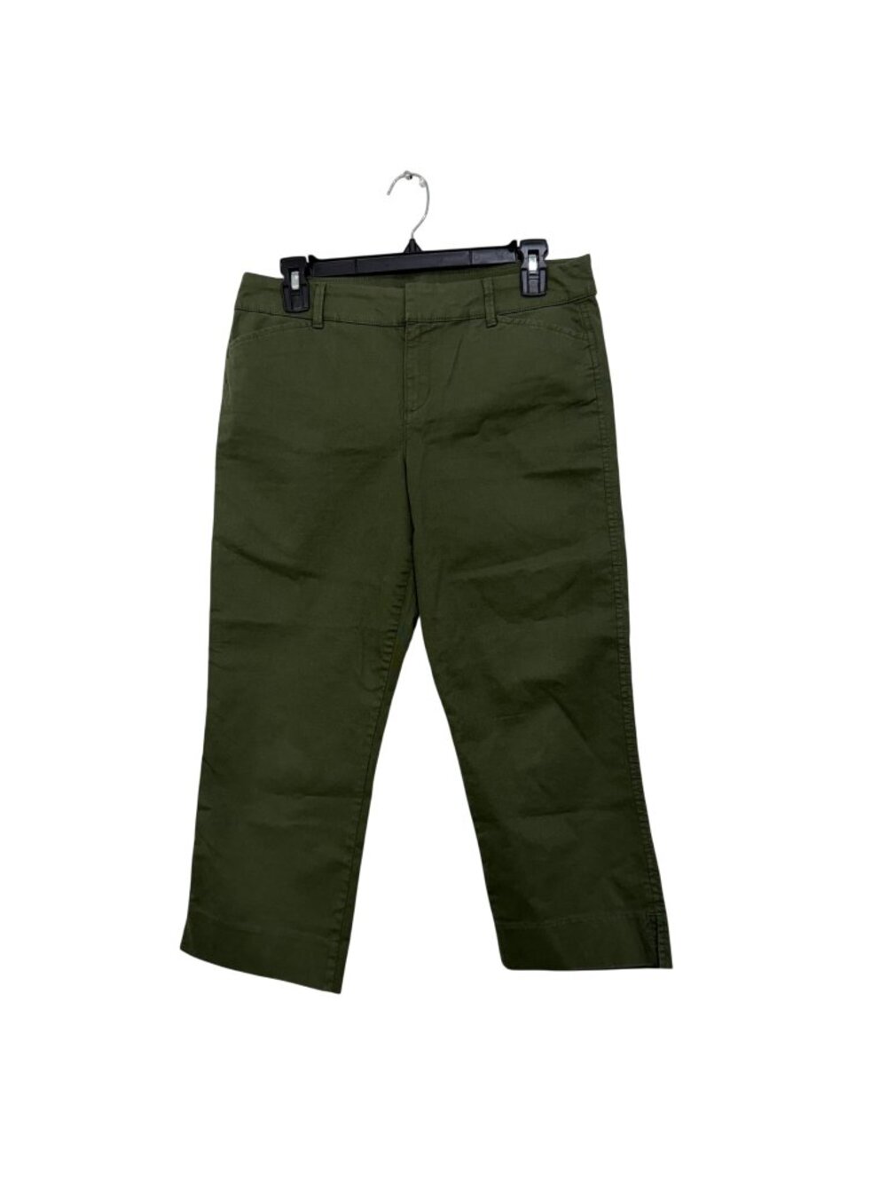 Old Navy Pixie Womens Mid-Rise Green Crop Pants Size 6 Cotton Blend Casual Wear